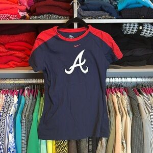 Atlanta Braves genuine navy and red short sleeve t shirt size L
